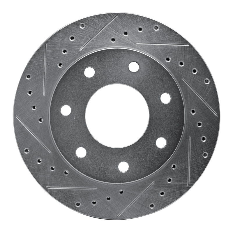 Ford F-150 Brake Rotor (1) - Front Left - R1 Concepts - Drilled & Slotted - Silver - `04-`08